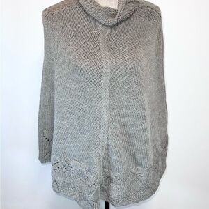 COCOGIO Italy Hand Knit Poncho Cape Anthropologie Alpaca One Size